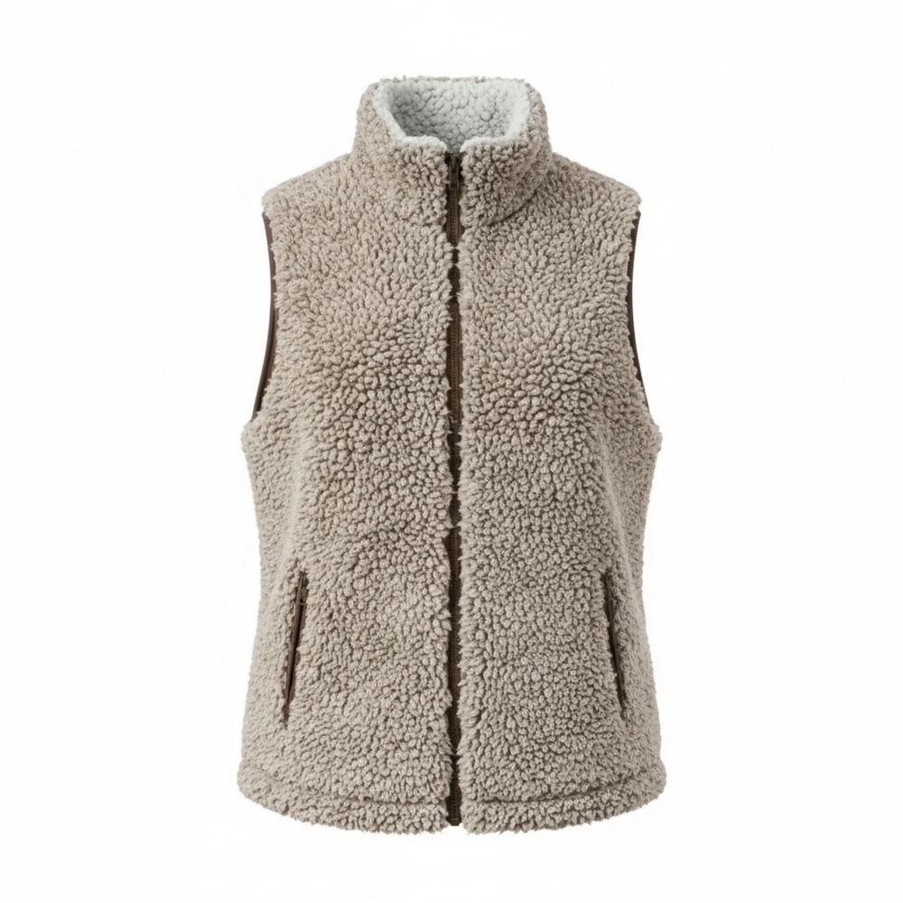 Sherpa Vest Cream And Brown - HOST PICK